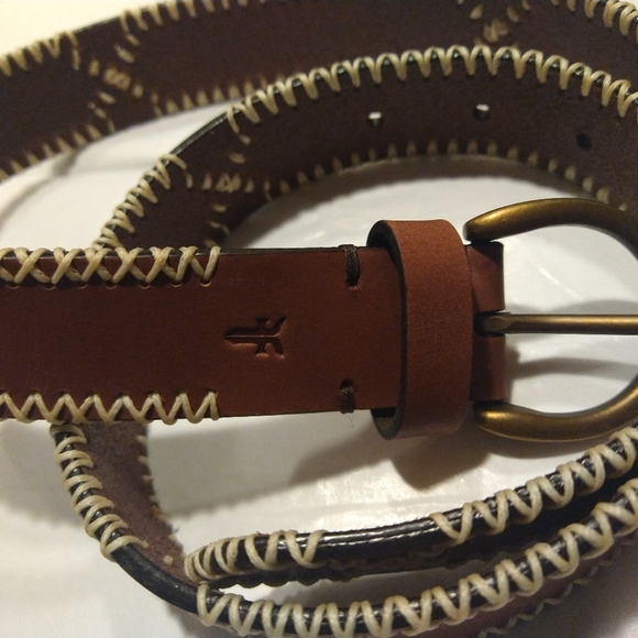 FRYE 30MM embroidered genuine leather women's belt - Picture 3 of 9